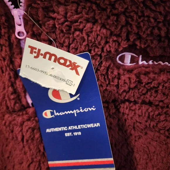 Champion Women's Cropped 1/4 Zip Sherpa (Size Small) Maroon - Picture 3 of 4